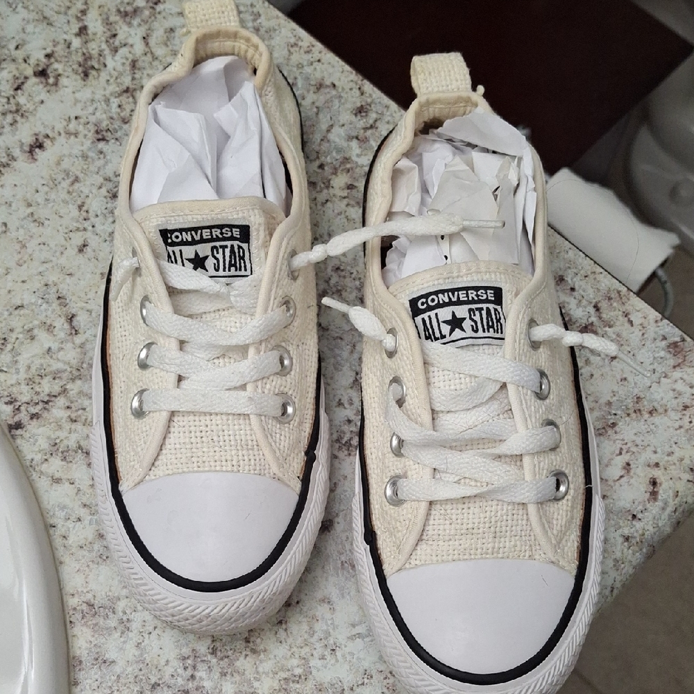 Converse All Star Cream Canvas Sneakers